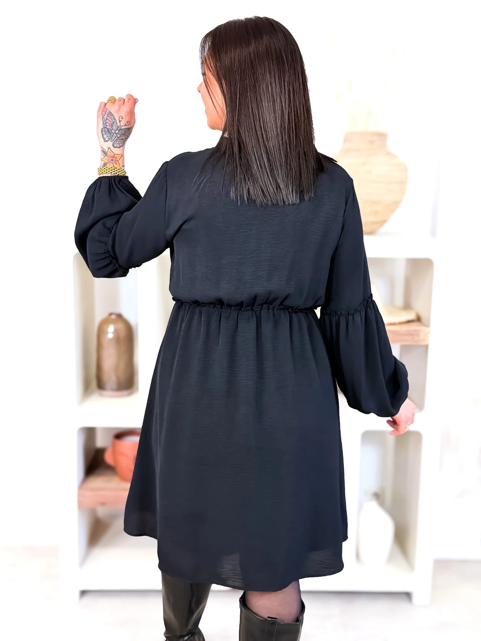 Robe Courte - Ilona - Noir - Image 8