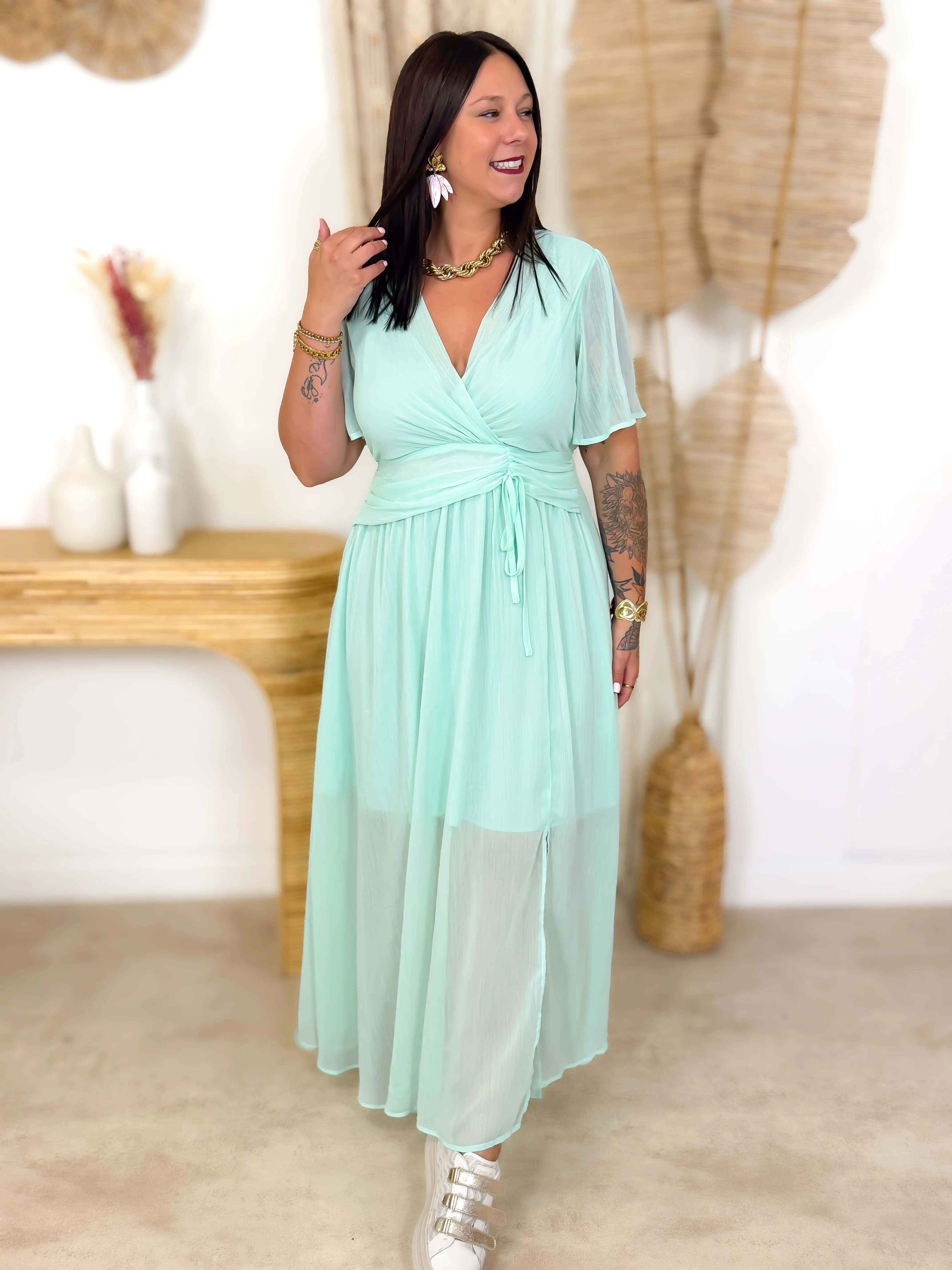 Robe Longue - Cosima - Vert d'eau - Image 5