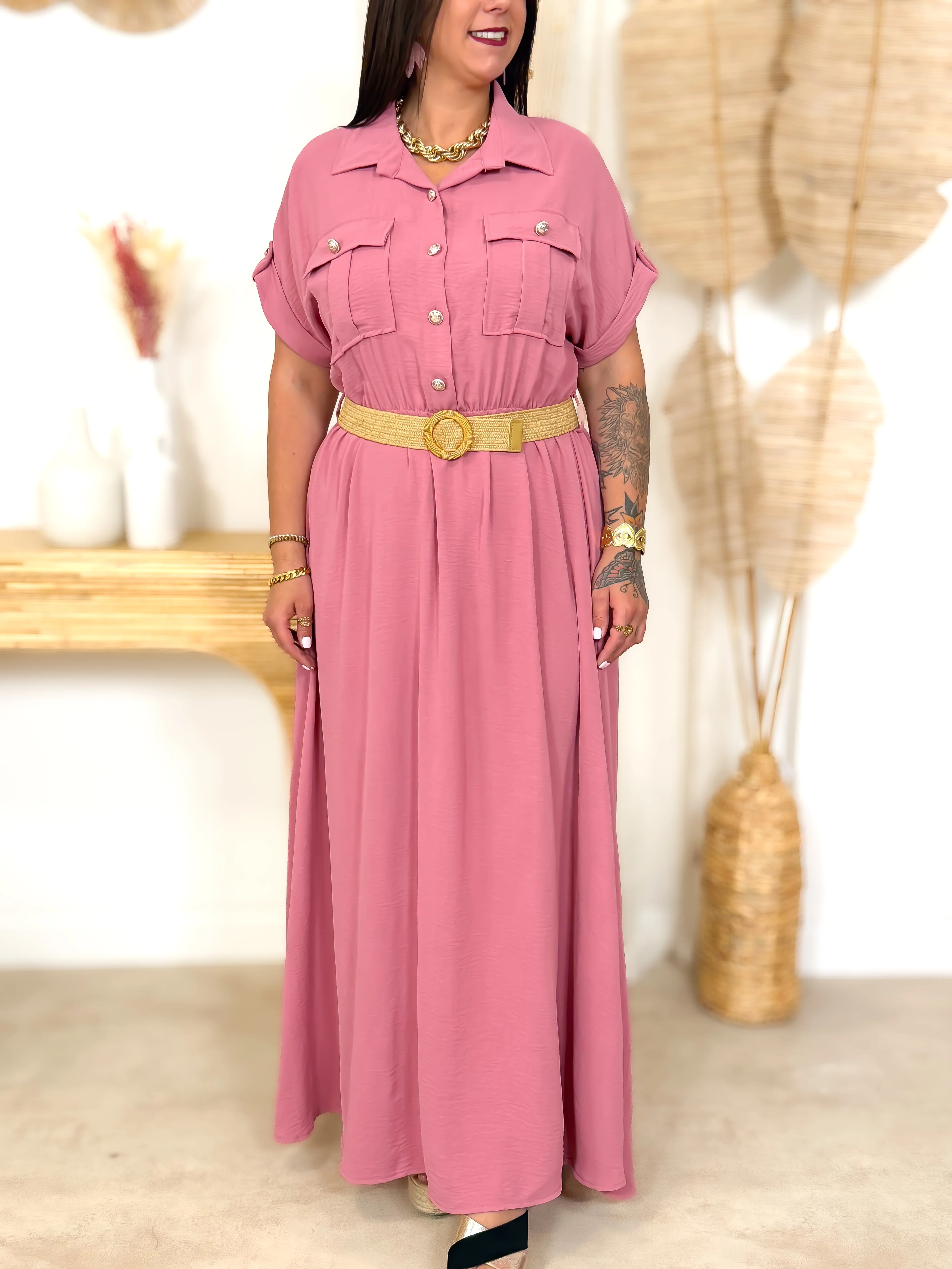 Robe Longue - Soa - Vieux Rose - Image 2