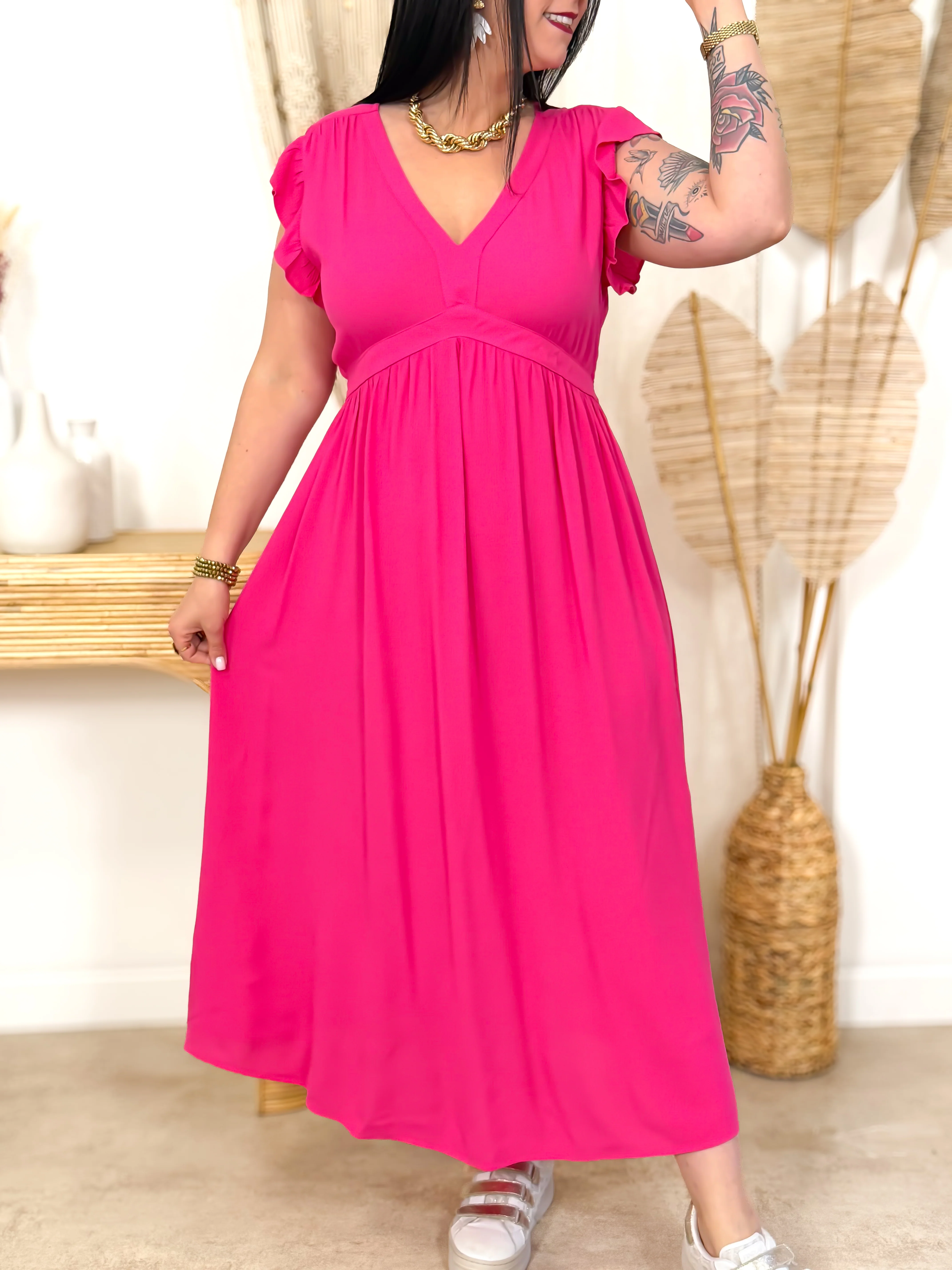 Robe Longue - Vitoria - Fuchsia - Image 2
