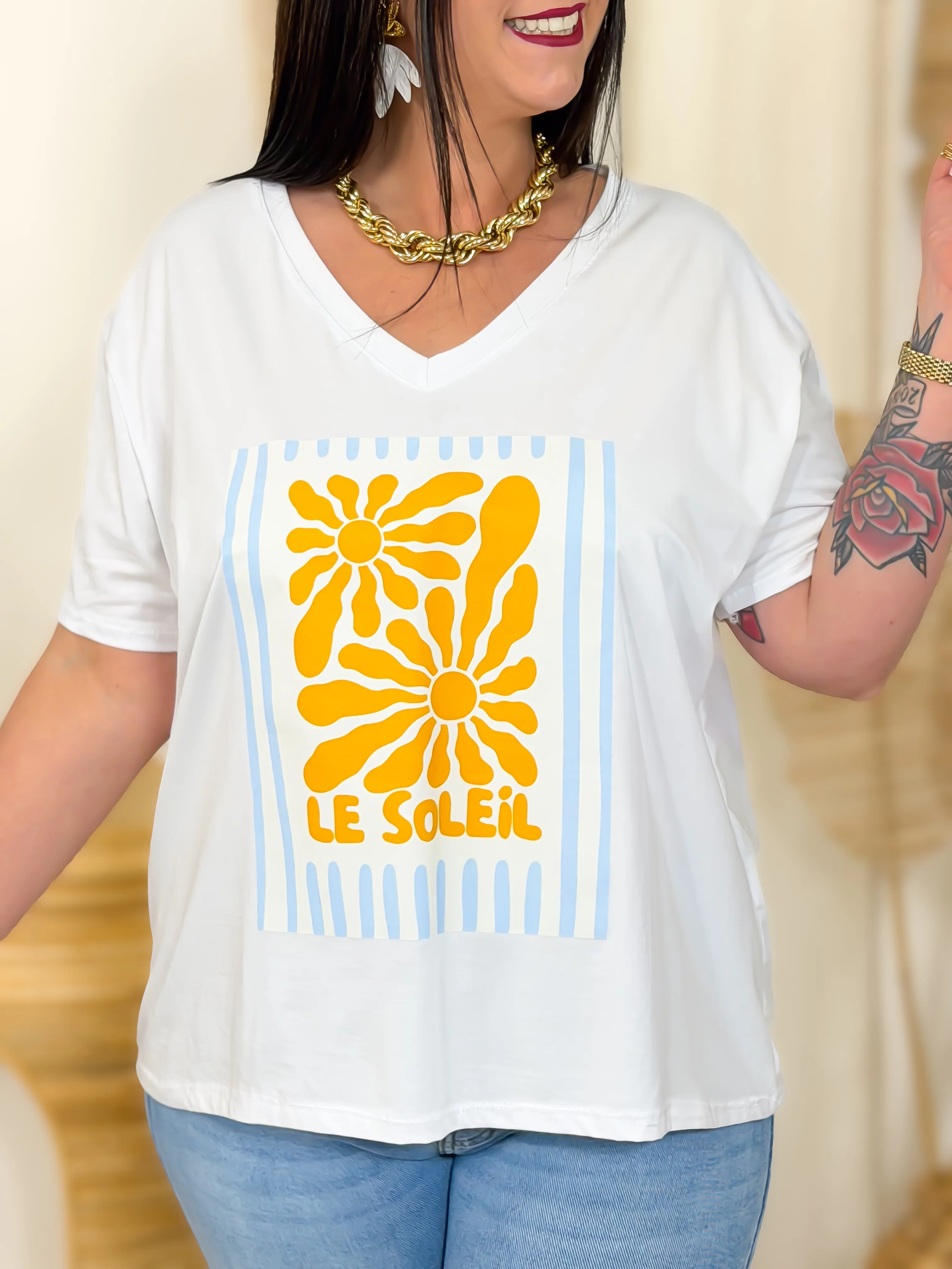 T-shirt - Le Soleil - Blanc - Image 2