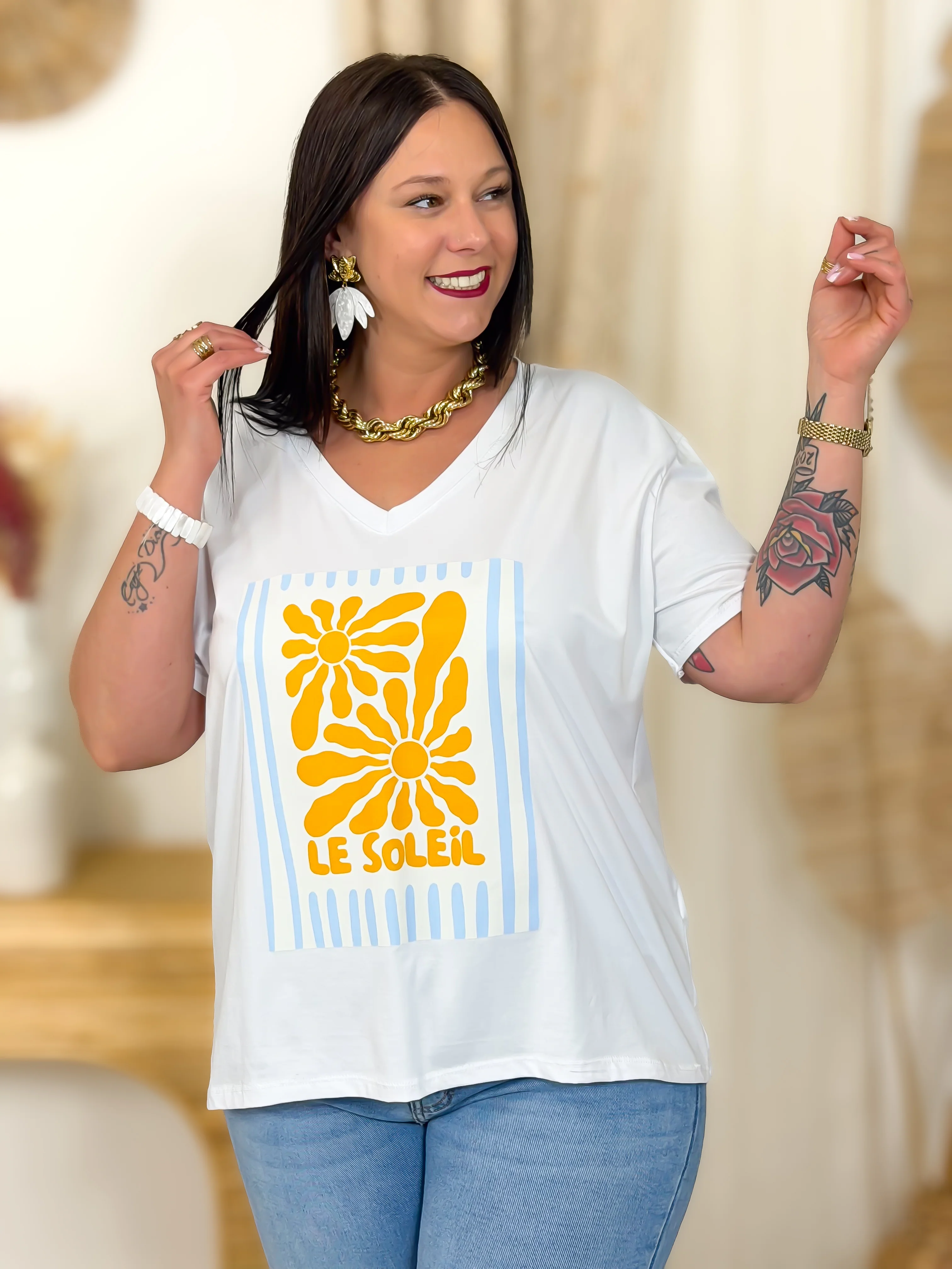 T-shirt - Le Soleil - Blanc - Image 5